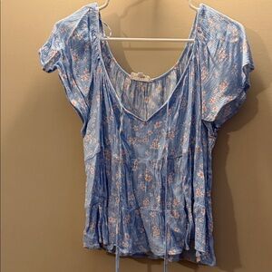Hippie Rose Blue Floral Blouse